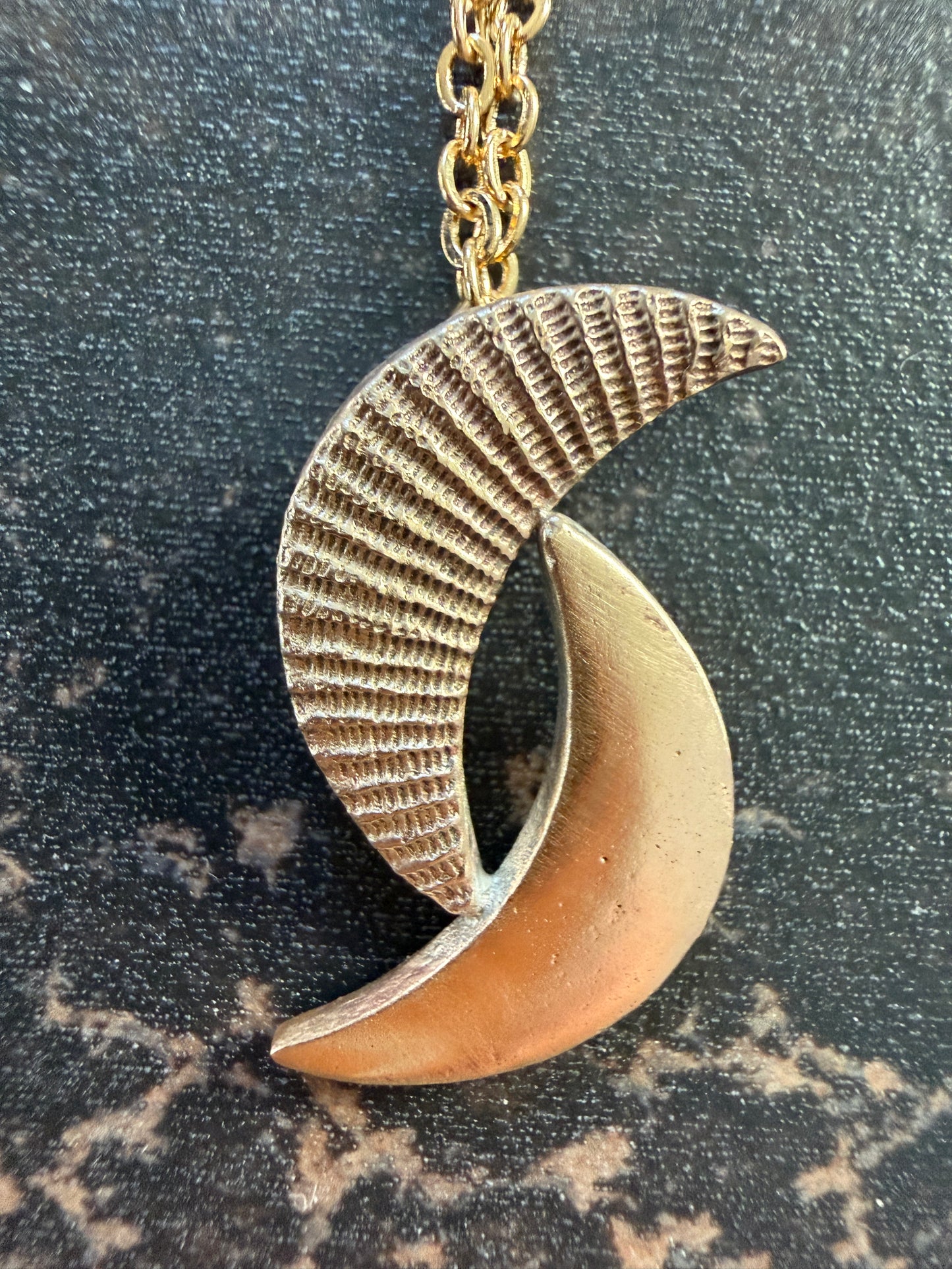 Sunny Bronze Crescent Moon Necklace