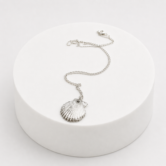 Silver Clam Necklace