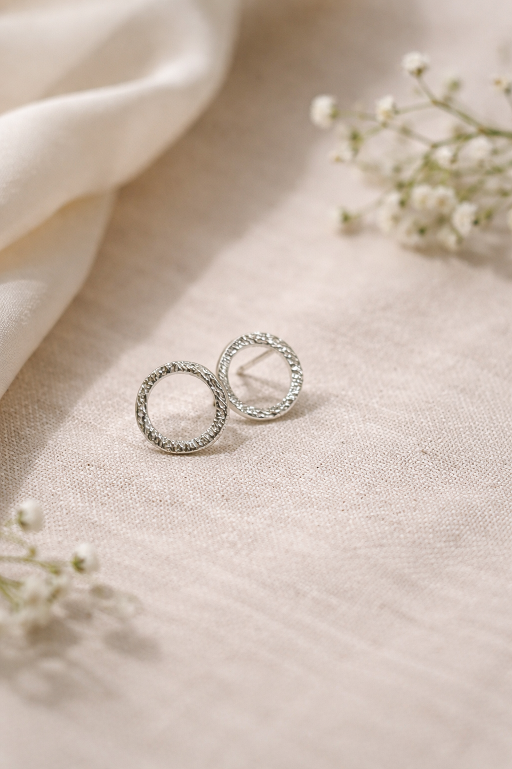 Open Circle Stud Earrings