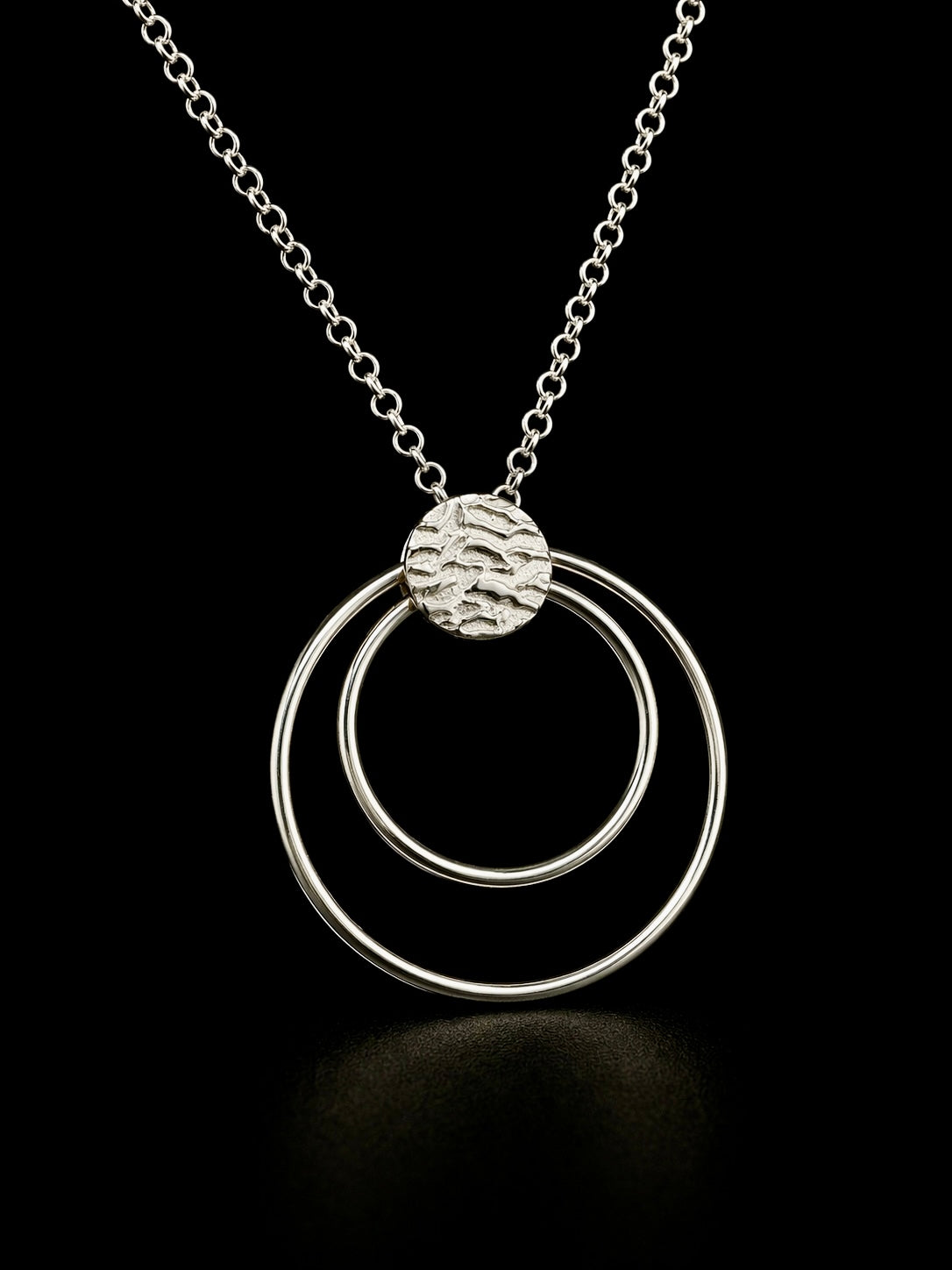 Silver Double Open Circle Necklace