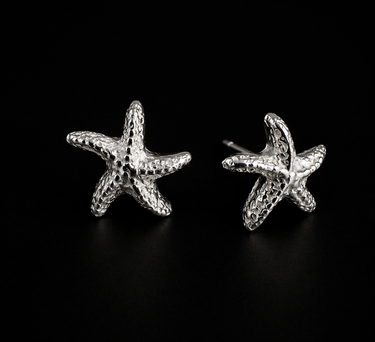 Fine Silver Starfish Earrings