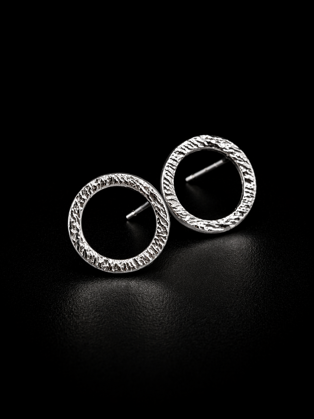 Open Circle Stud Earrings