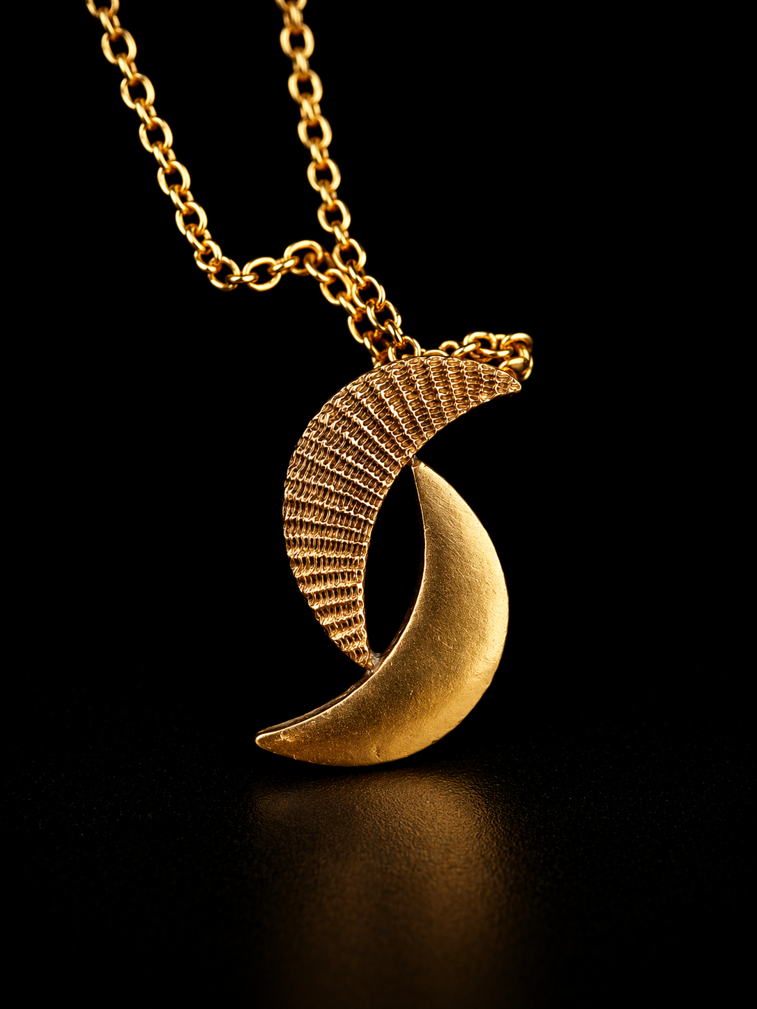 Sunny Bronze Crescent Moon Necklace