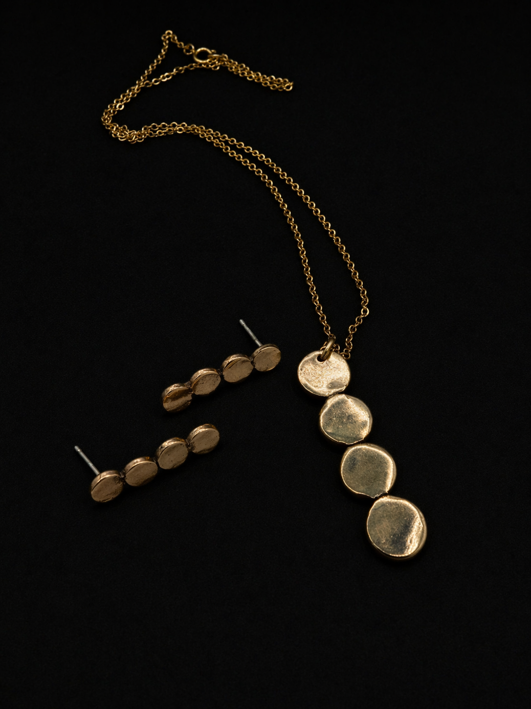 Sunny Bronze Circles Necklace and Earring Gift Set