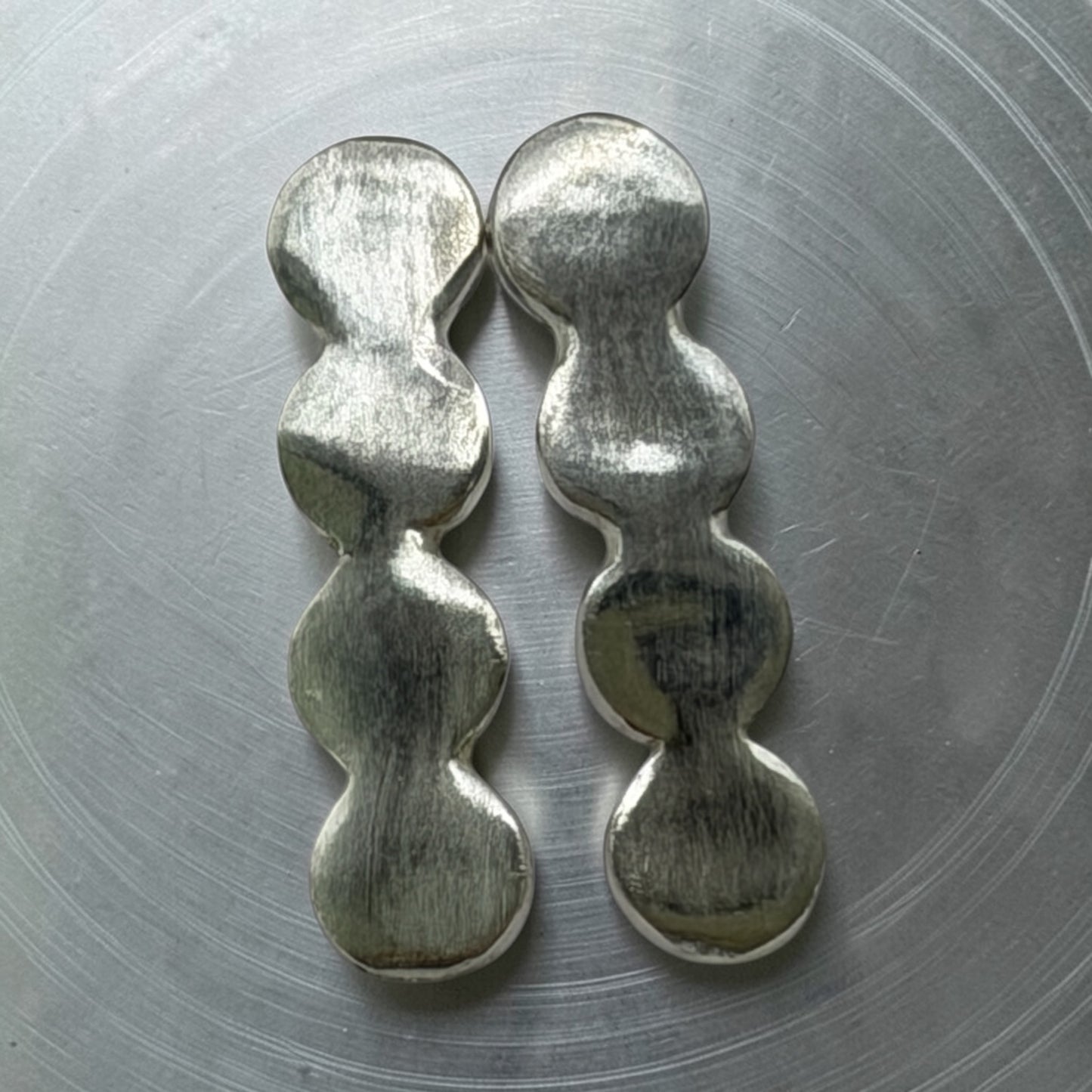 Silver Circle Stud Earrings