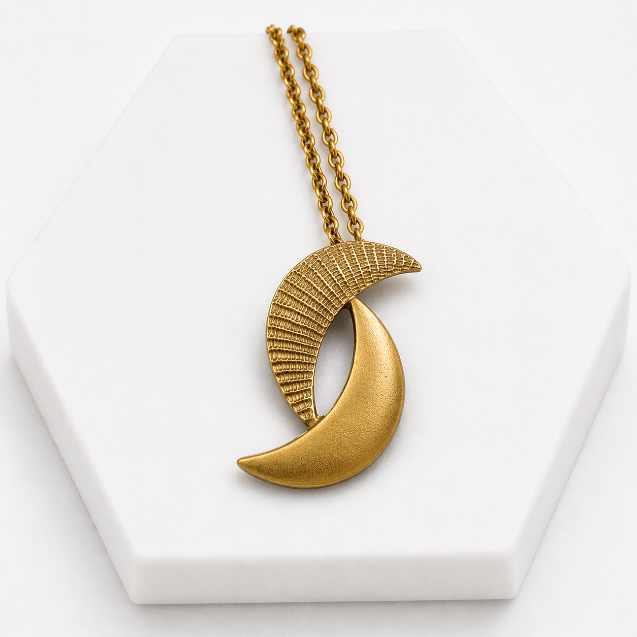 Sunny Bronze Crescent Moon Necklace