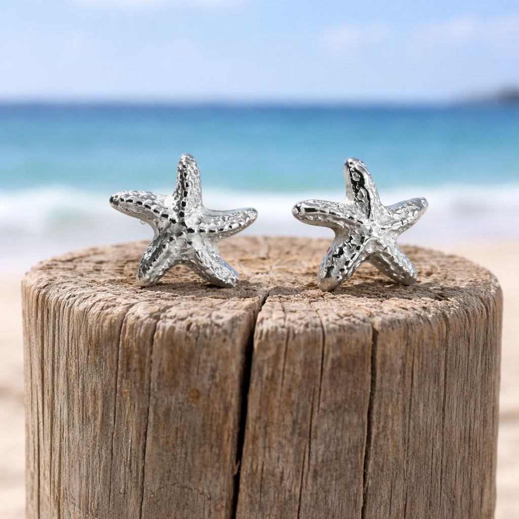 Fine Silver Starfish Earrings
