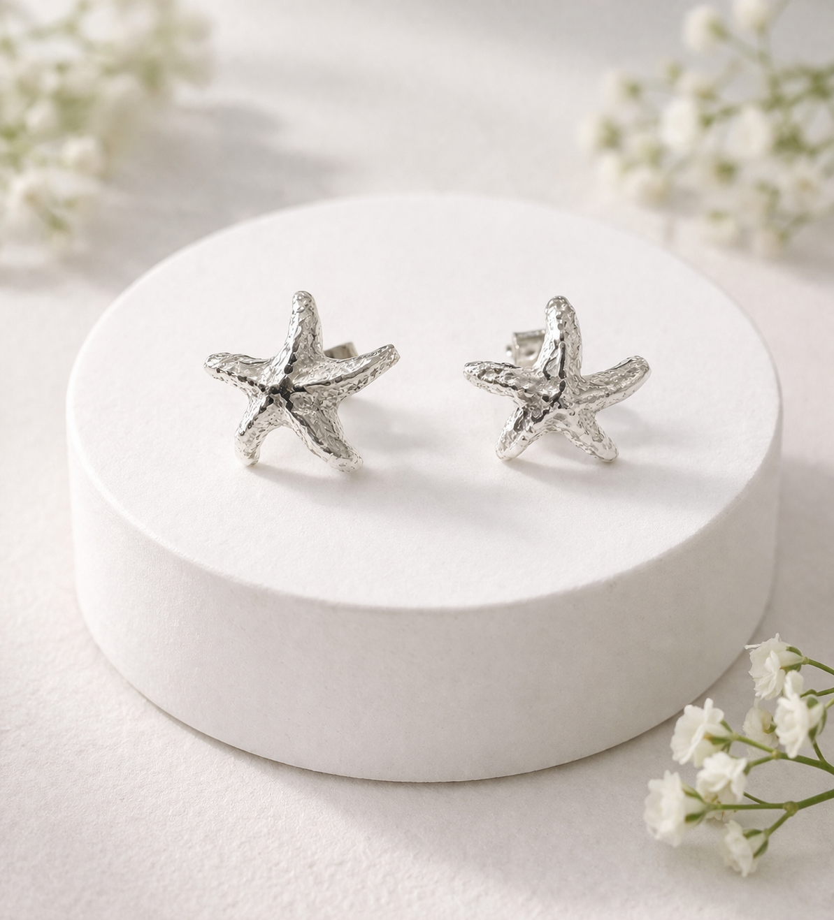 Fine Silver Starfish Earrings