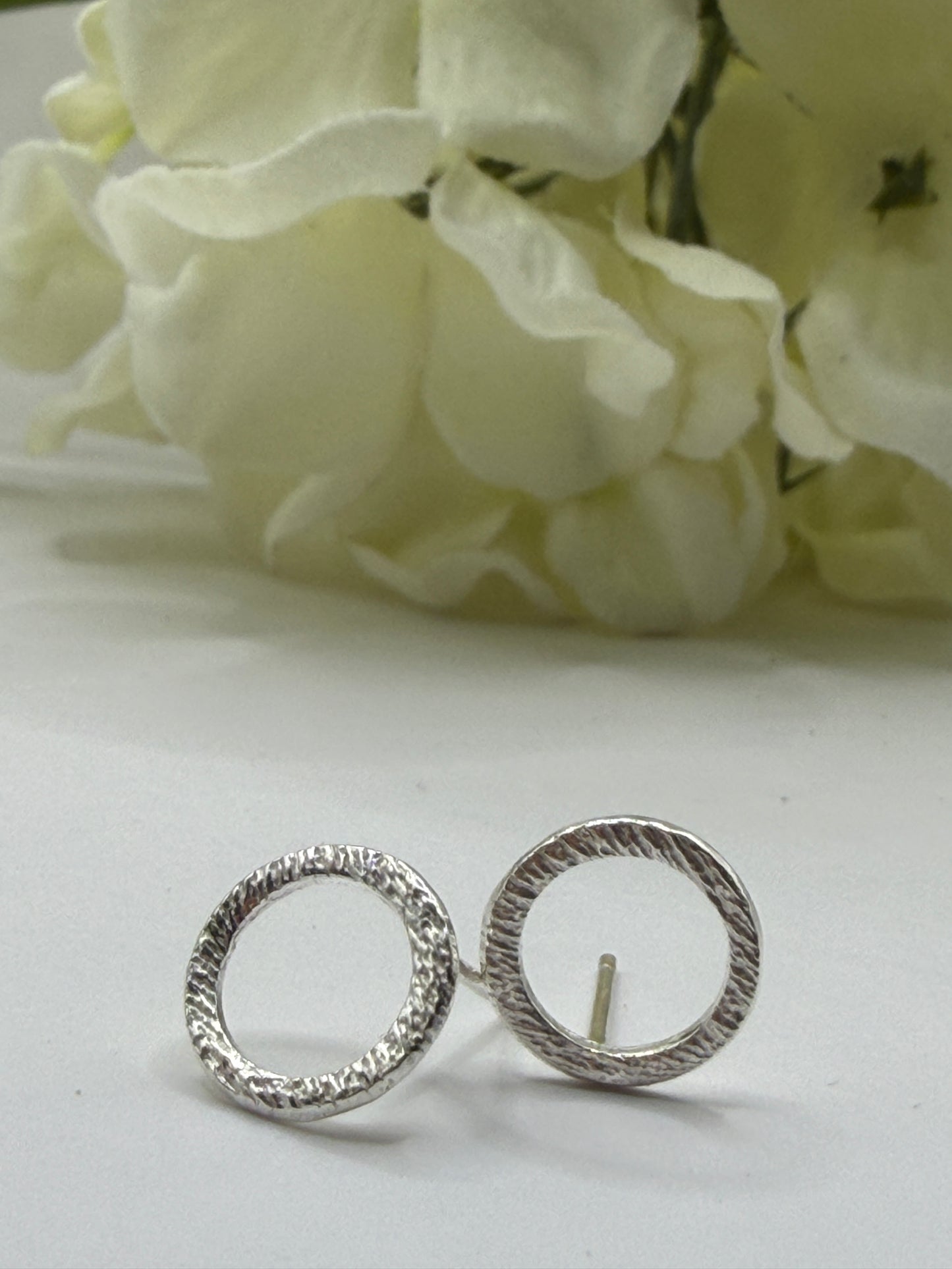 Open Circle Stud Earrings