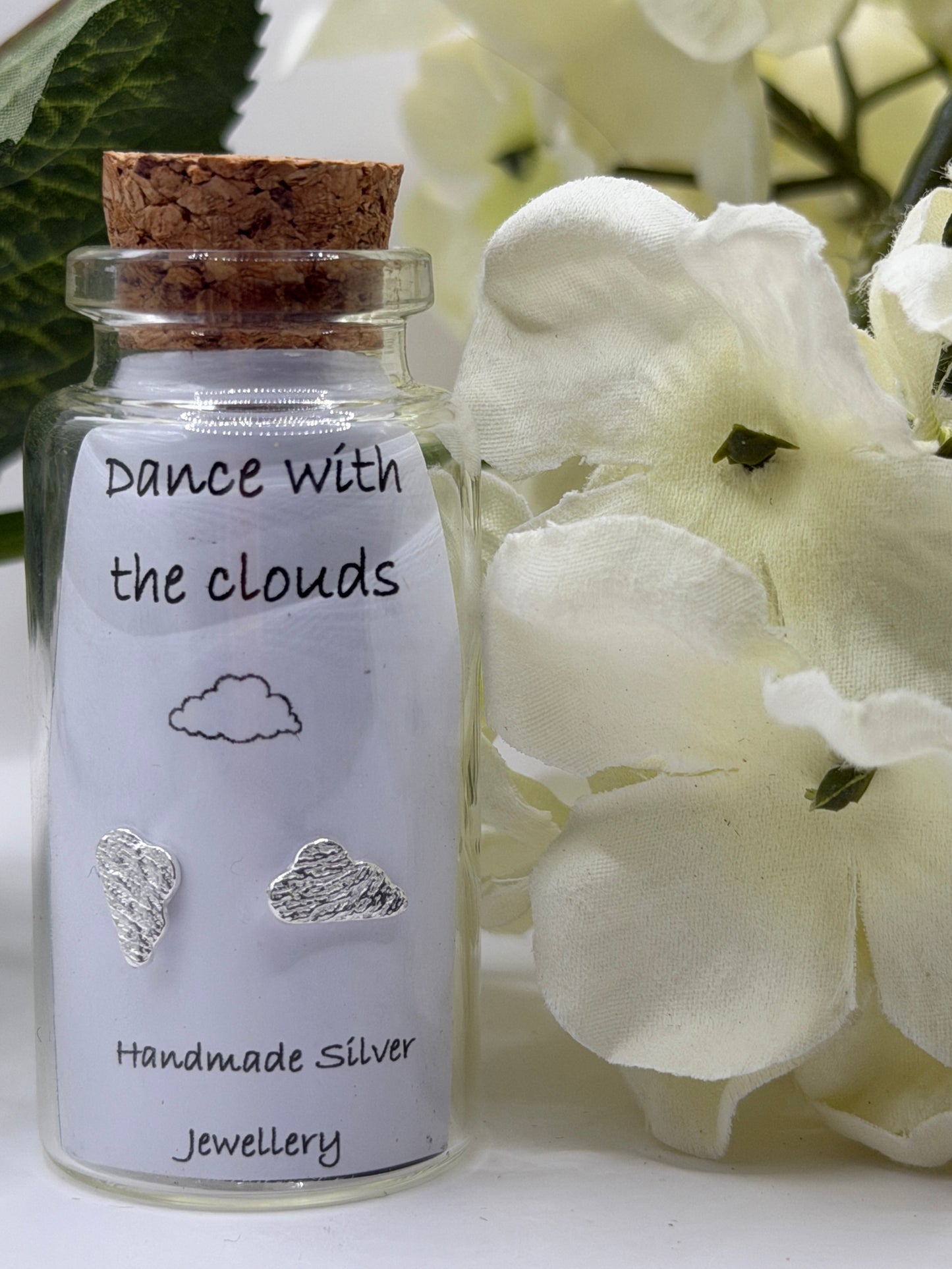 Silver Message in a Bottle Earrings - Dance With The Clouds