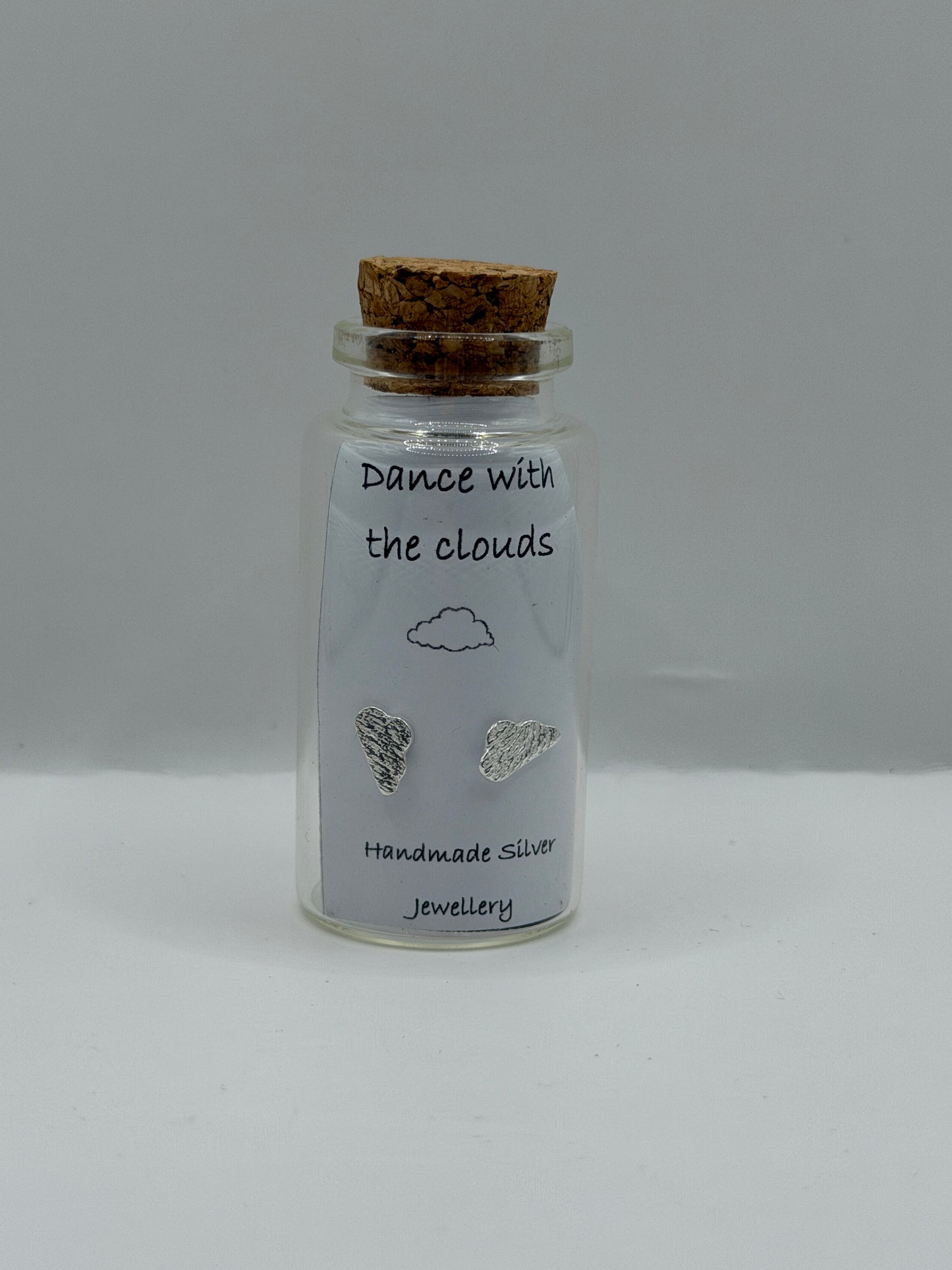Silver Message in a Bottle Earrings - Dance With The Clouds