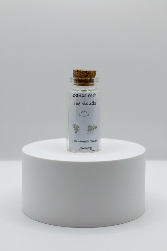 Silver Message in a Bottle Earrings - Dance With The Clouds