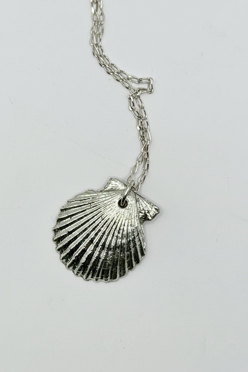 Silver Clam Necklace