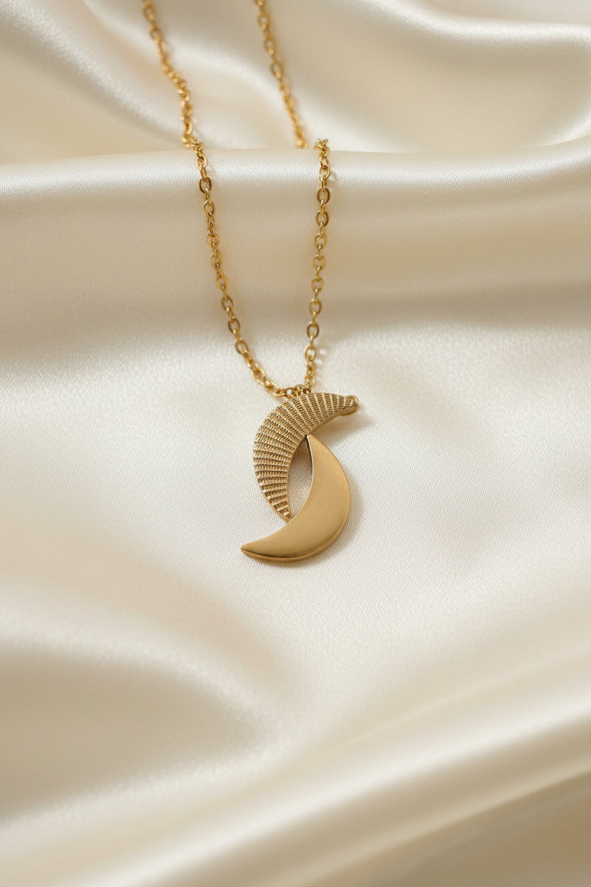 Sunny Bronze Crescent Moon Necklace