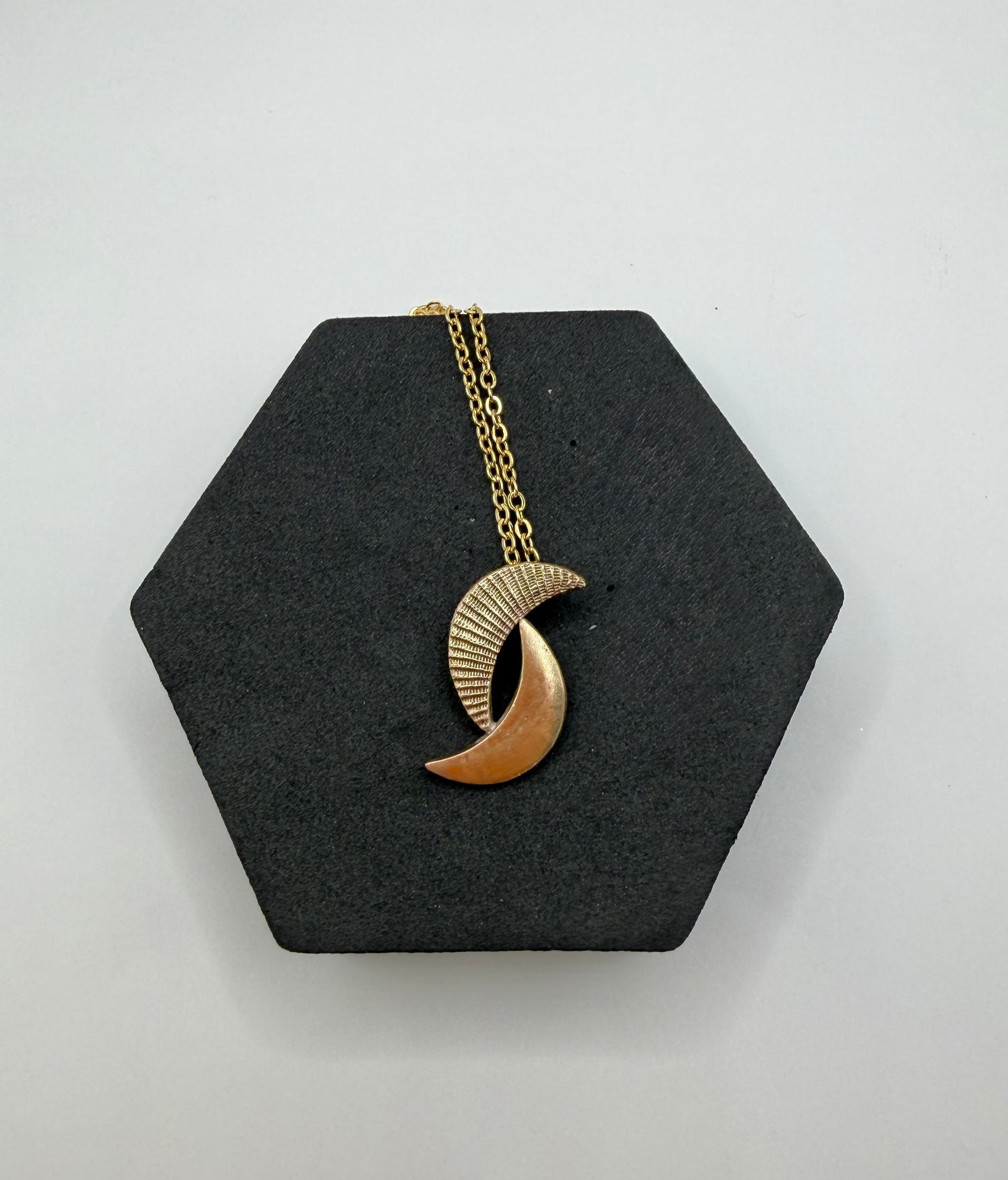 Sunny Bronze Crescent Moon Necklace