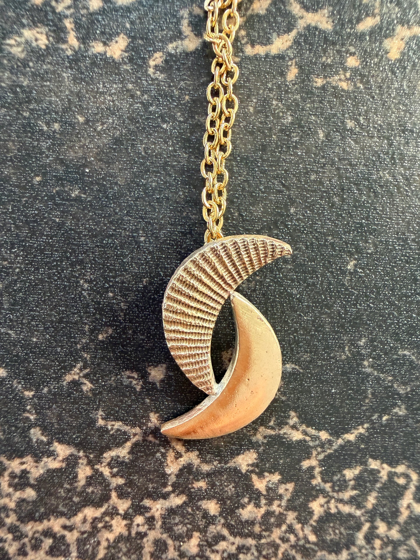 Sunny Bronze Crescent Moon Necklace