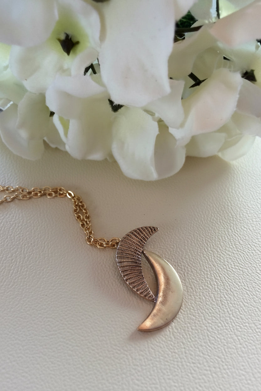 Sunny Bronze Crescent Moon Necklace
