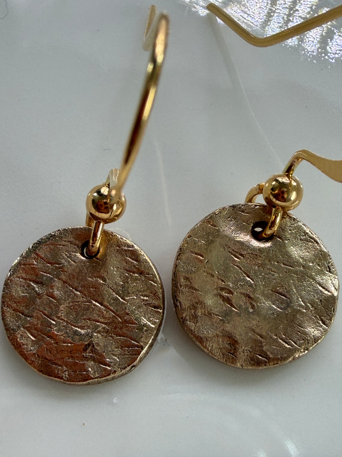 Sunny Bronze Circle Drop Earrings