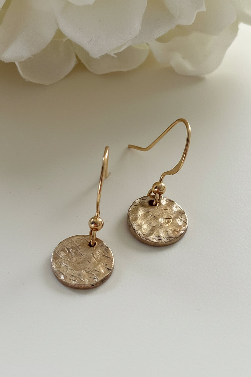 Sunny Bronze Circle Drop Earrings