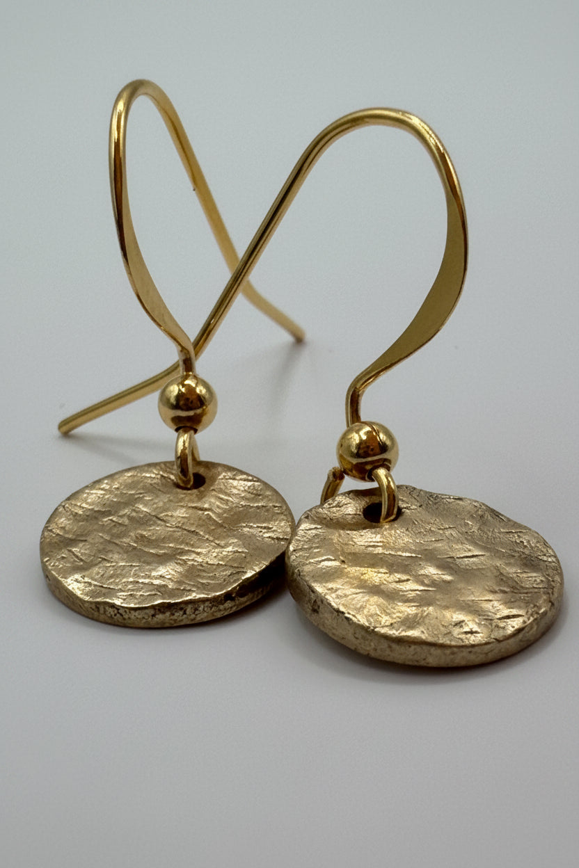 Sunny Bronze Circle Drop Earrings