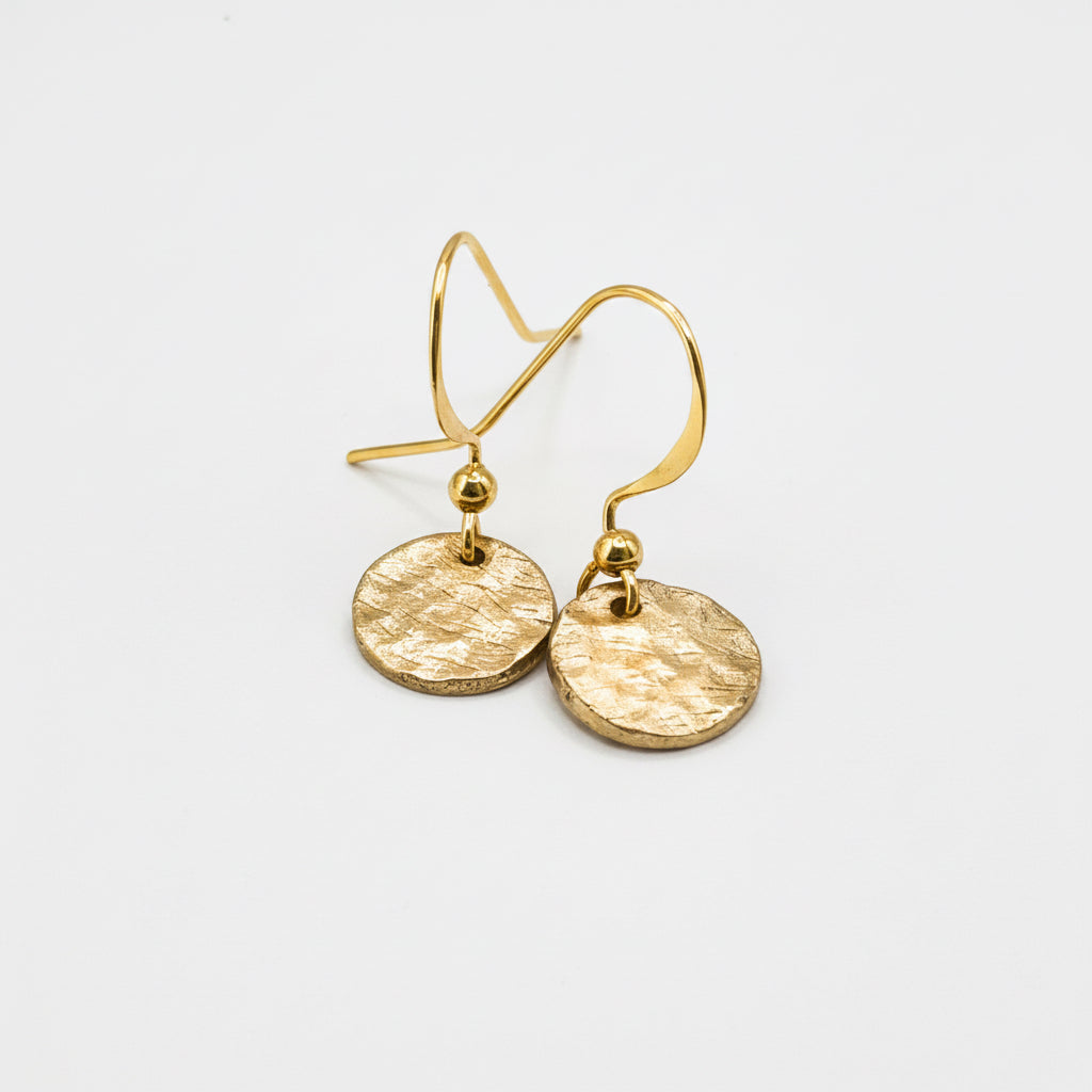 Sunny Bronze Circle Drop Earrings