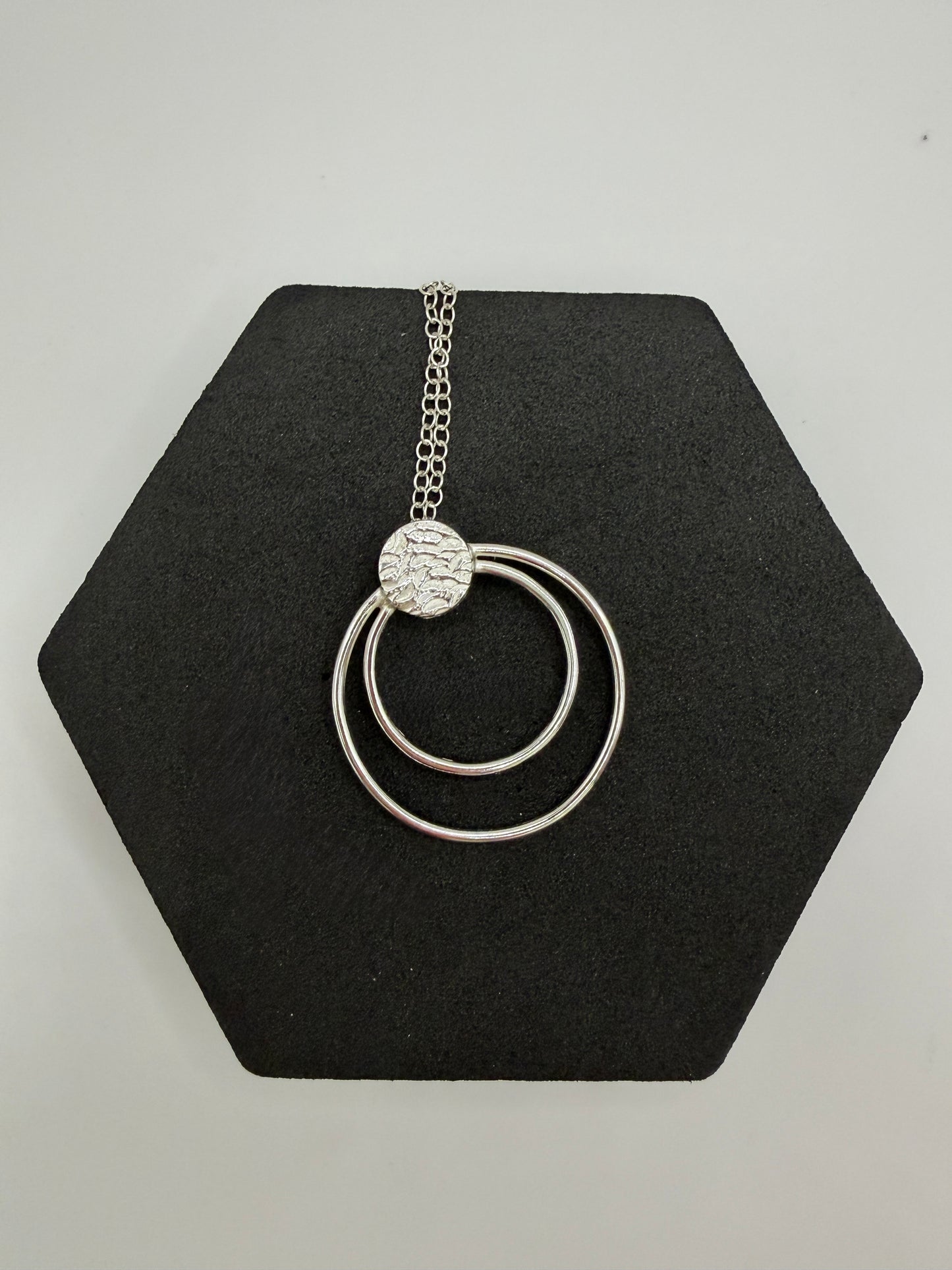 Silver Double Open Circle Necklace