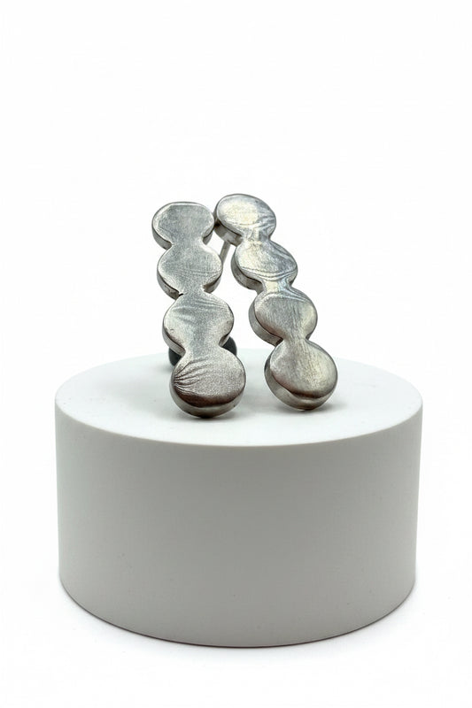 Silver Circle Stud Earrings