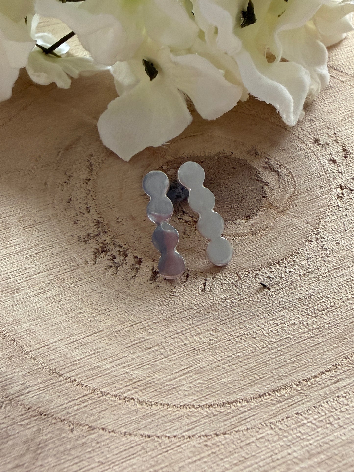 Silver Circle Stud Earrings