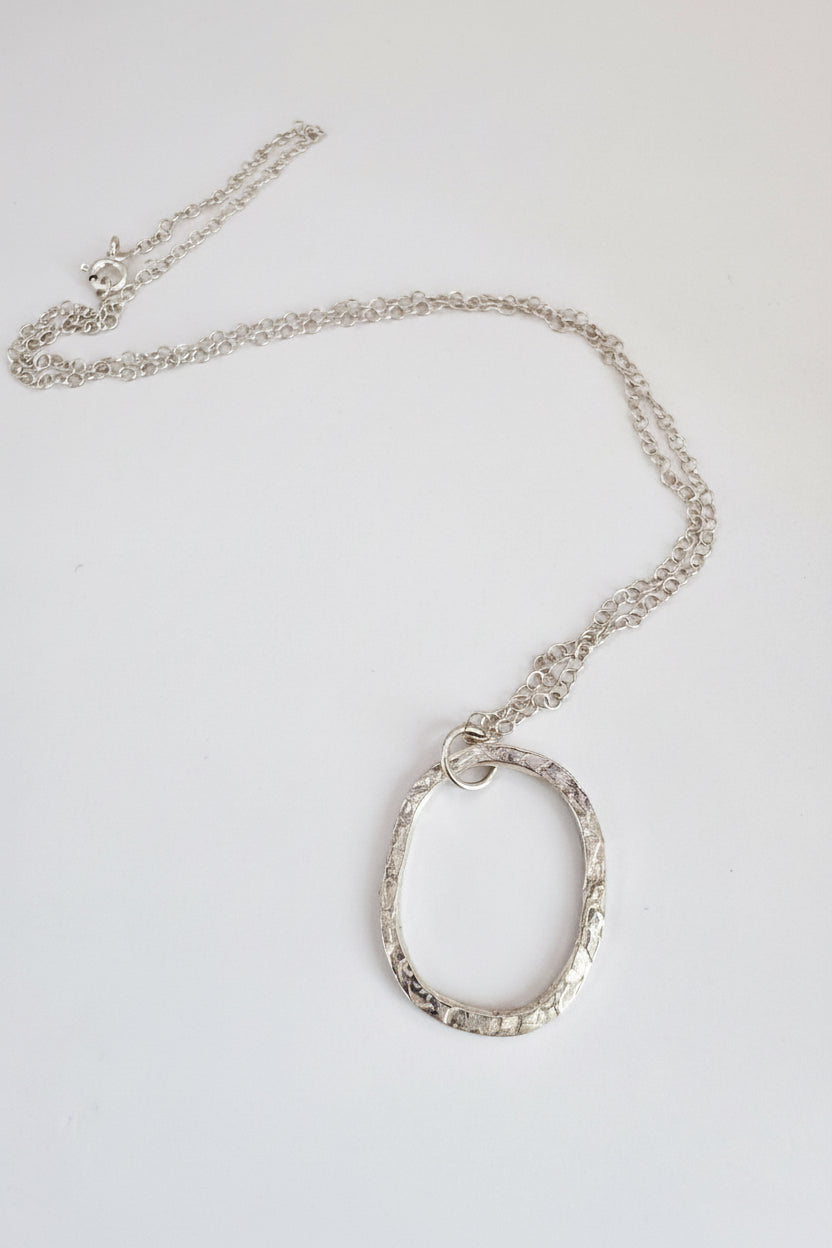 Silver Oval Necklace