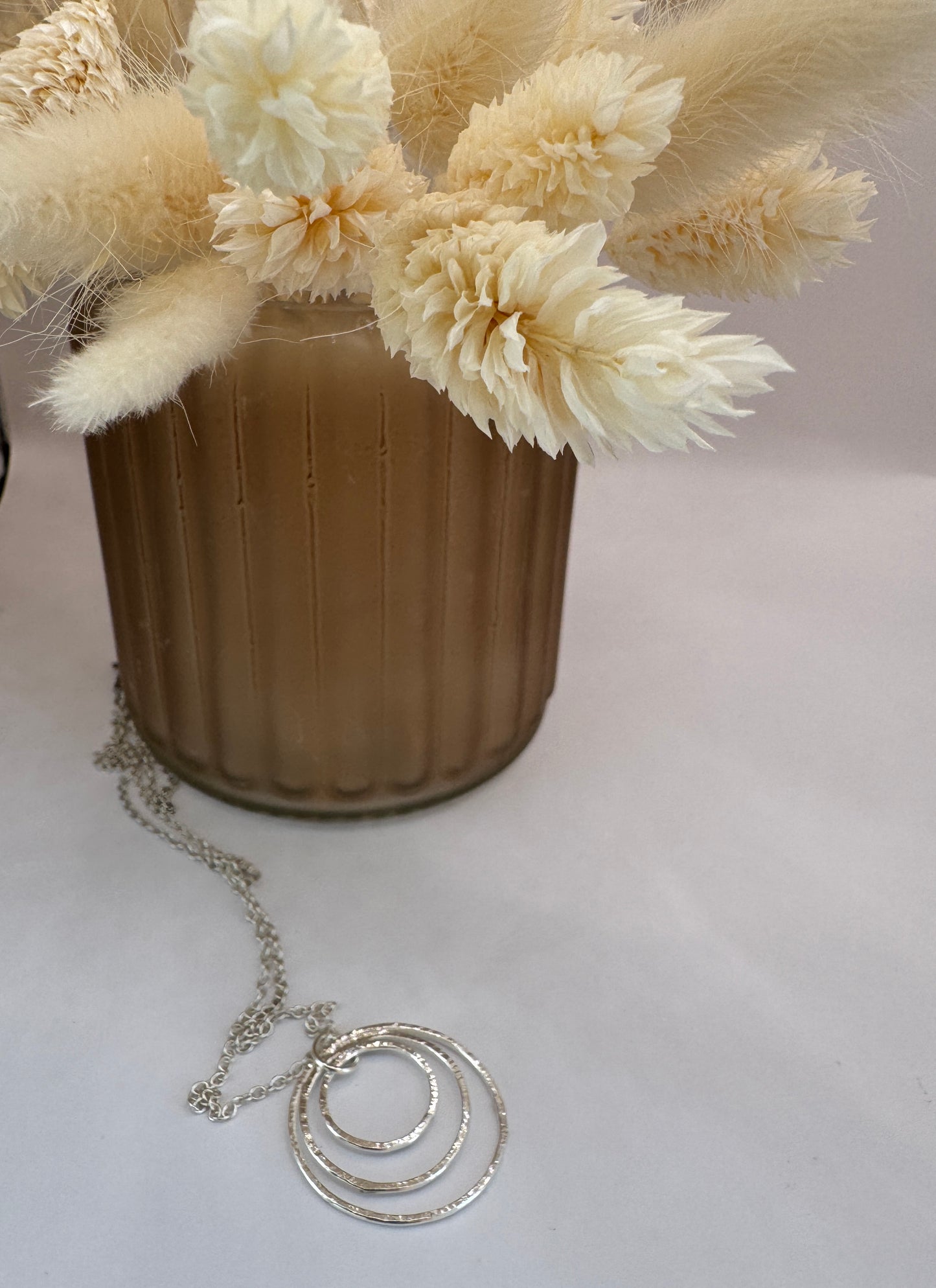 Silver Three Hoop Necklace